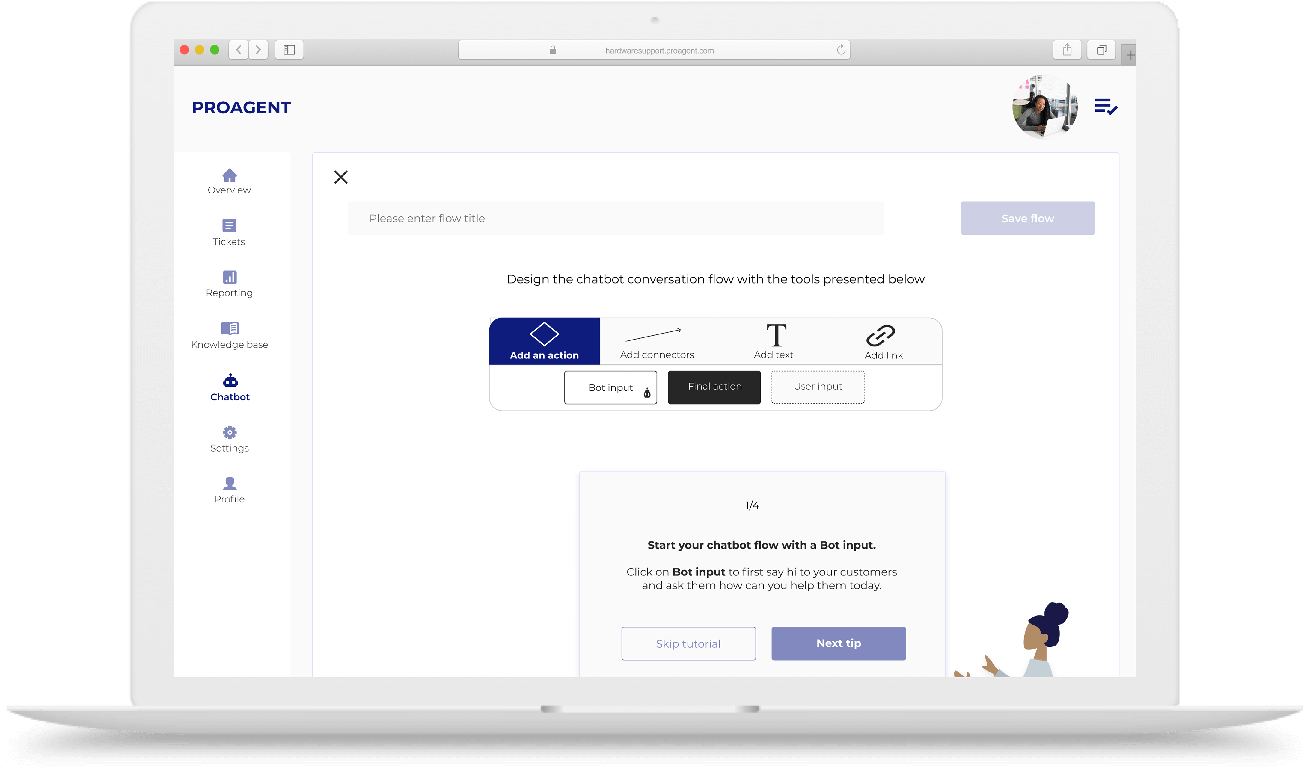 Mockup chatbot flow